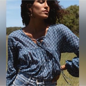 Daughters of India Rashmi Blouse in blue